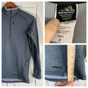 Patagonia Performance Baselayer Capilene 1/4 Zip Pullover Mens Small Gray‎